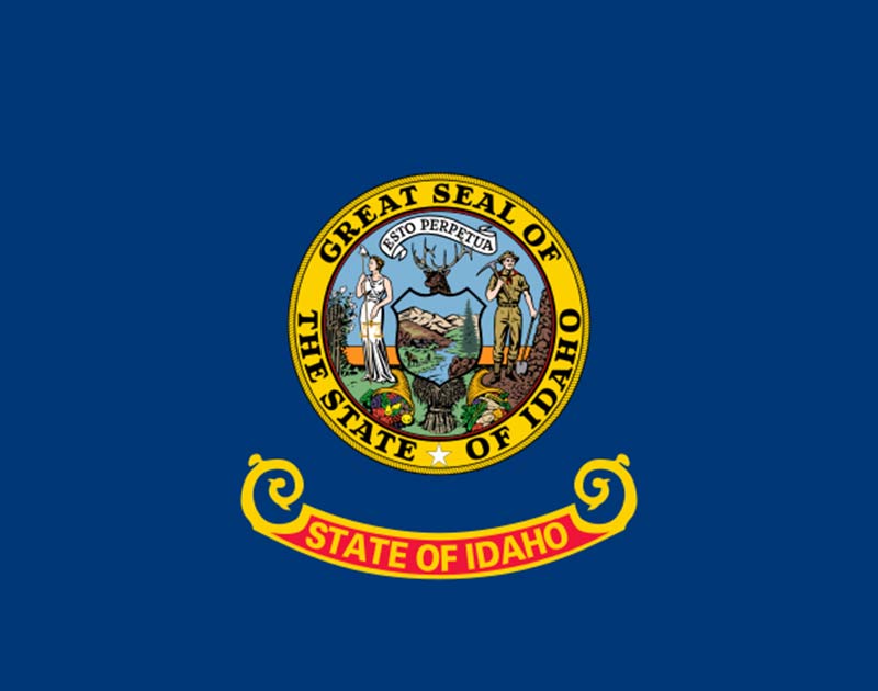 blue idaho flag featuring the great seal of the state of idaho