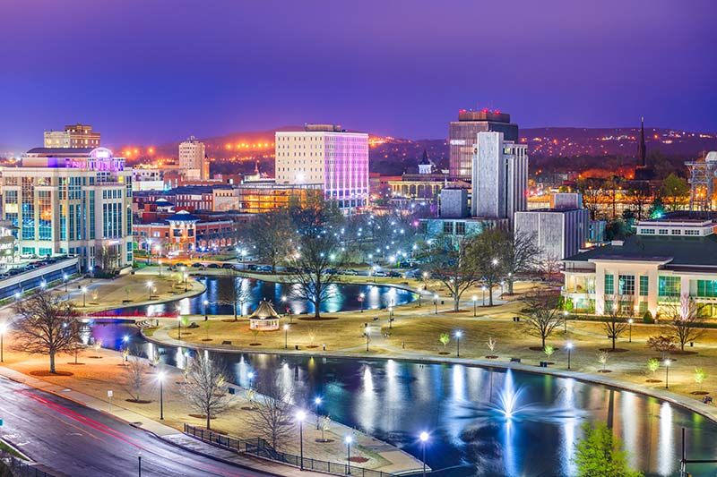 a beautiful night view of huntsville