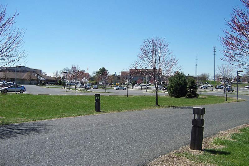 asphalt and green areas surrounding marlboro township municipal complex parking 