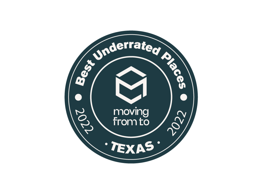 a badge of the best underrated places in texas 